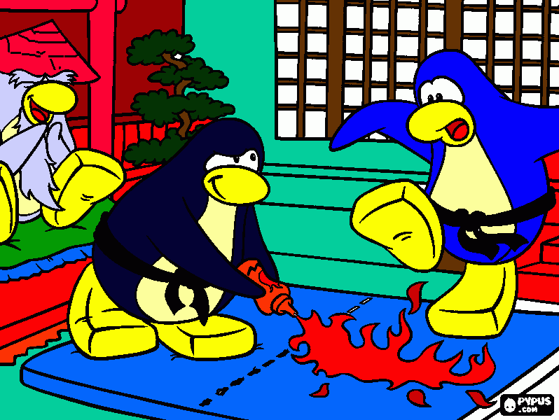 mural de desenhos do club penguin.pt para colorir e imprimir