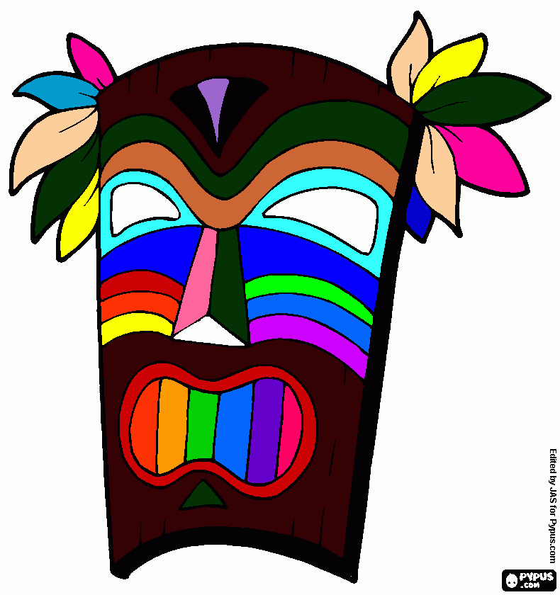 Máscara africana da Mia para colorir e imprimir