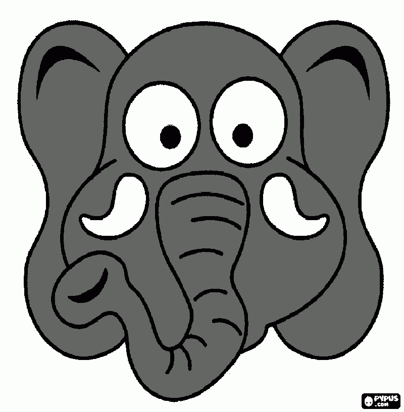 máscara elefante para colorir e imprimir
