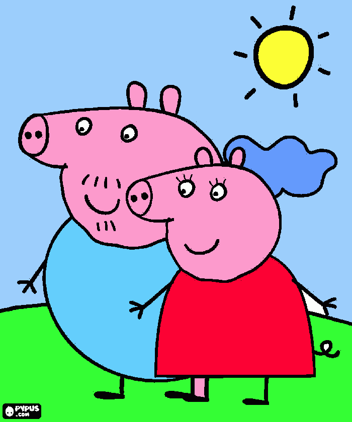 Mãmãe e Papai (Pigs) para colorir e imprimir