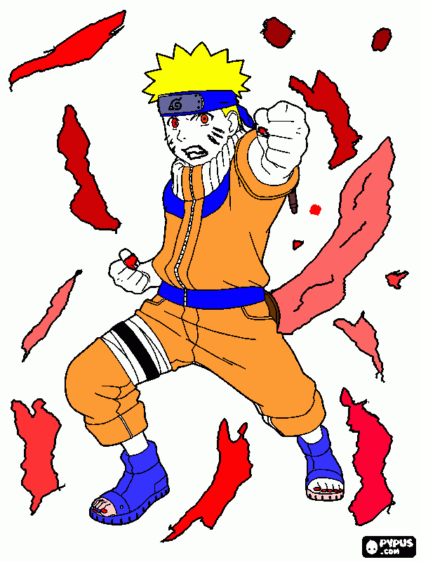 Naruto Transformando para colorir e imprimir