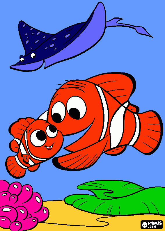 nemo no fundo do mar para colorir e imprimir