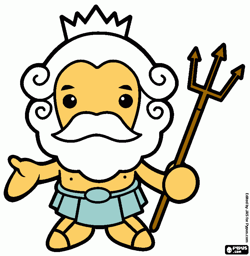 Neptuno para colorir e imprimir