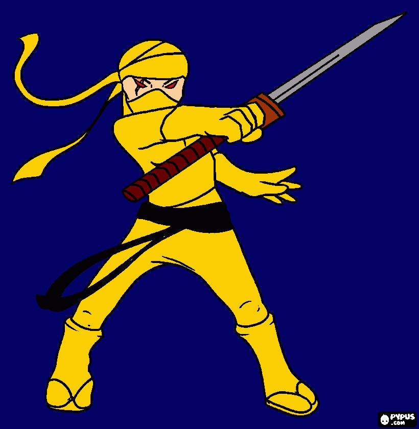 nija dourado para colorir e imprimir