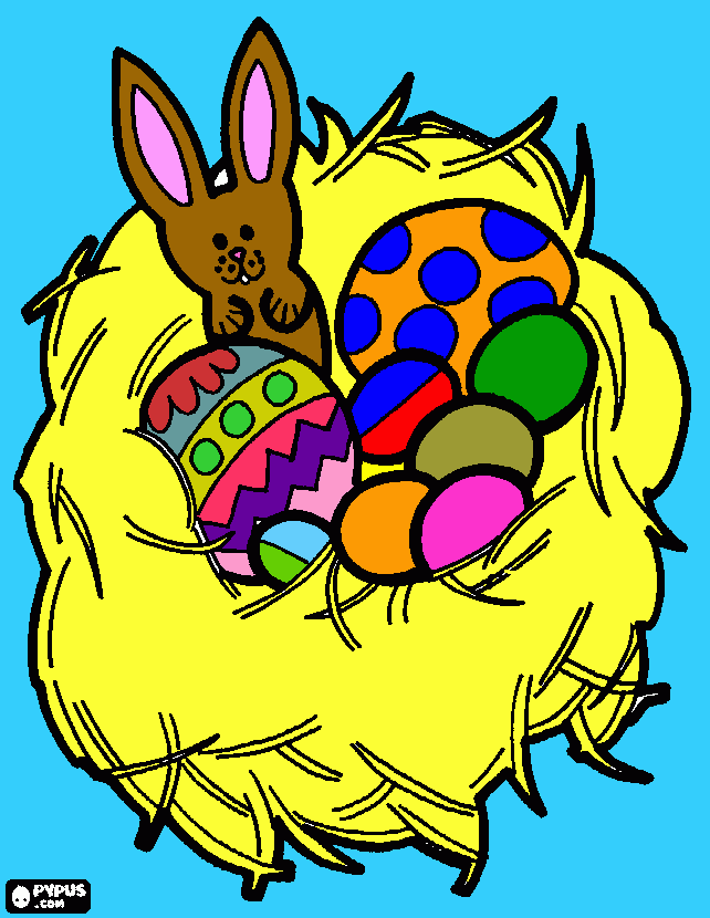 Ninho da Páscoa para colorir e imprimir