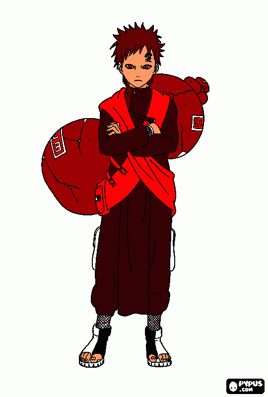 Ninja-de-sunagakure para colorir e imprimir