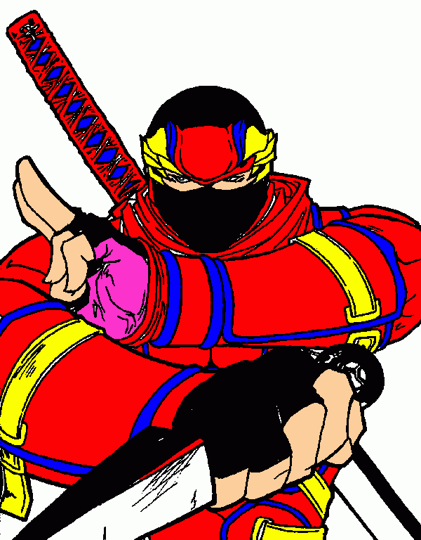 ninja levy para colorir e imprimir