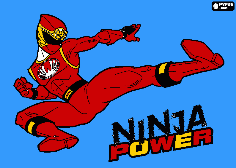 ninja power para colorir e imprimir
