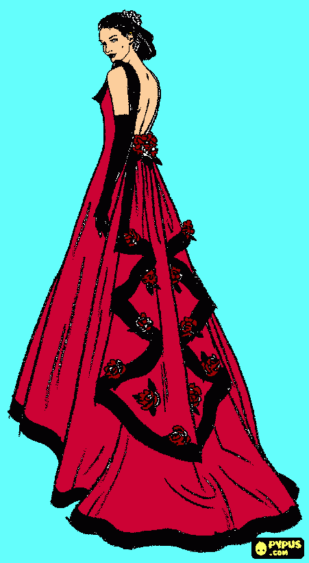 noiva do mal se preparando para dominar o noivo... para colorir e imprimir