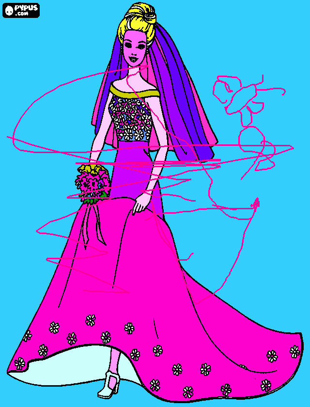 noiva  magica para colorir e imprimir