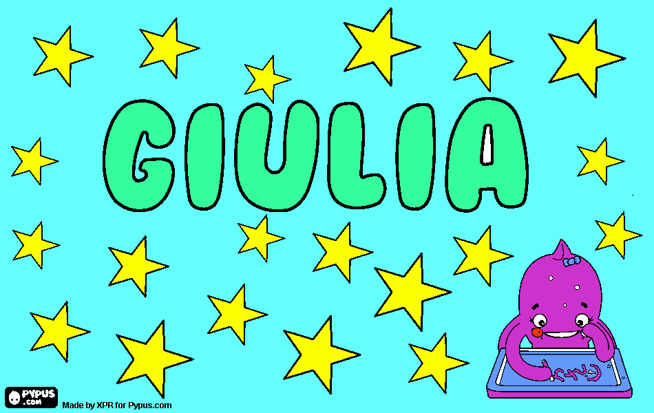 NOME DA GIU para colorir e imprimir