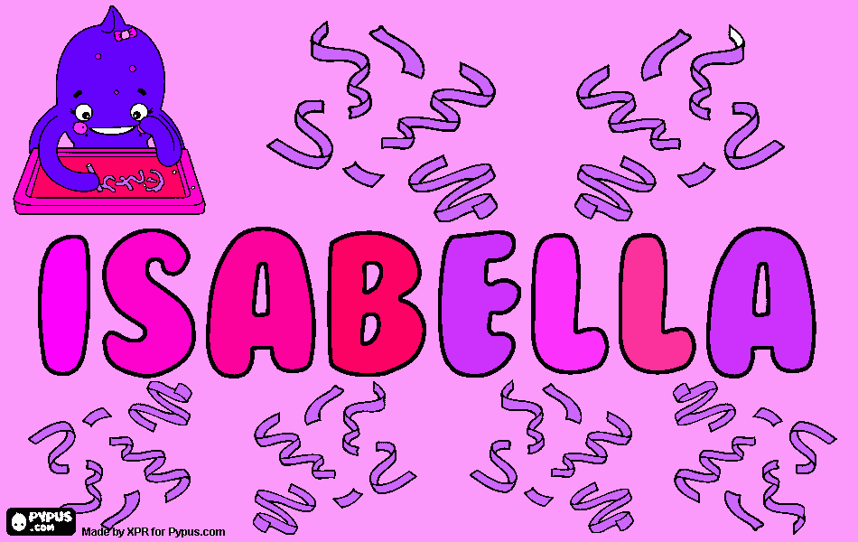 nome de isabella para colorir e imprimir