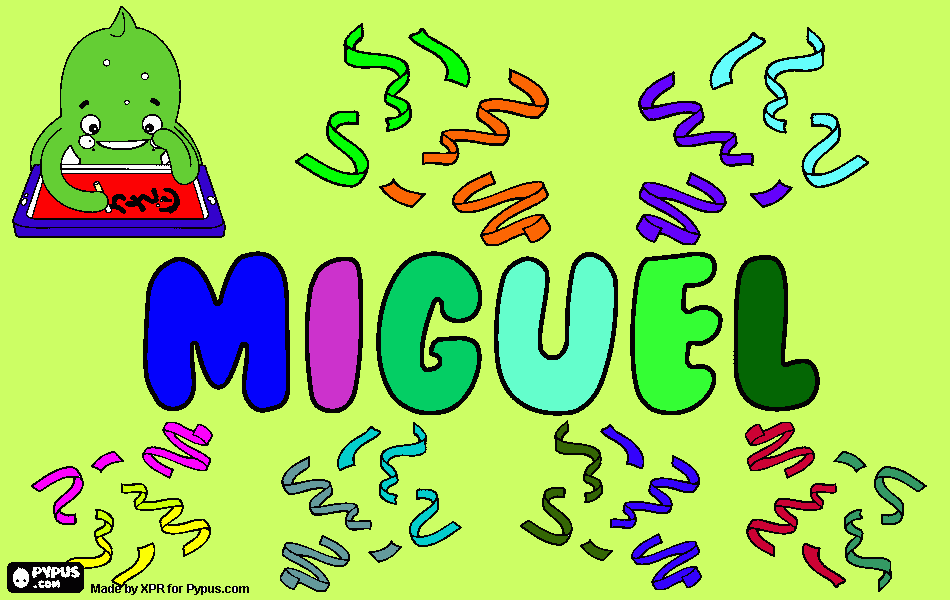 nome ´Miguel´ para colorir e imprimir