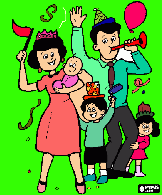 nossa familia! para colorir e imprimir