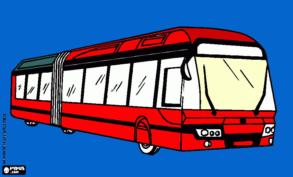 novo onibus articulado com 2 roda atras para colorir e imprimir
