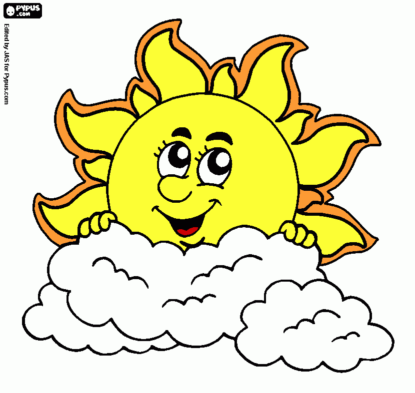 nublado para colorir e imprimir