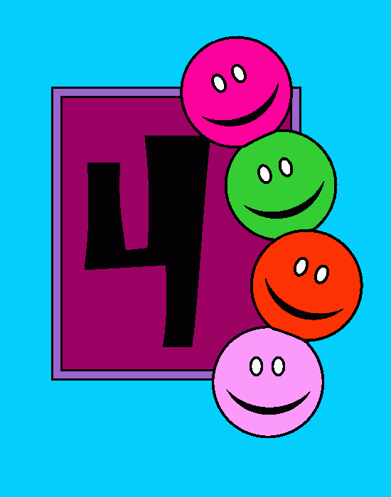 numero quatro para colorir e imprimir