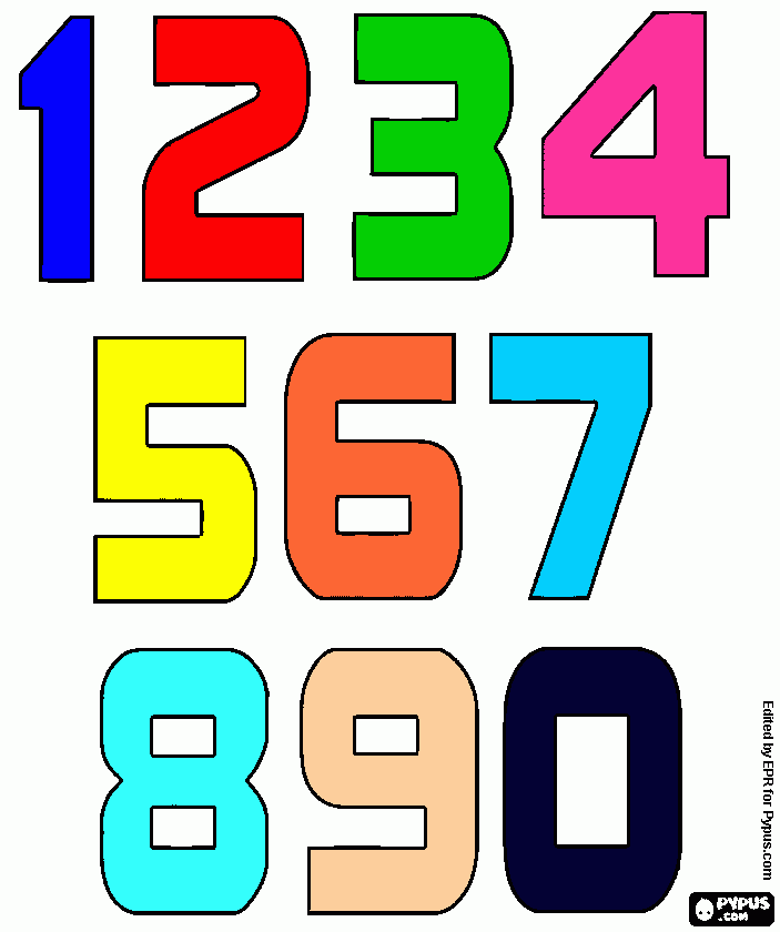 numeros coloridos imprimir para colorir e imprimir