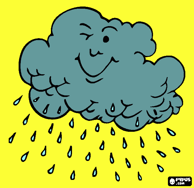NUVEM DE CHUVA para colorir e imprimir
