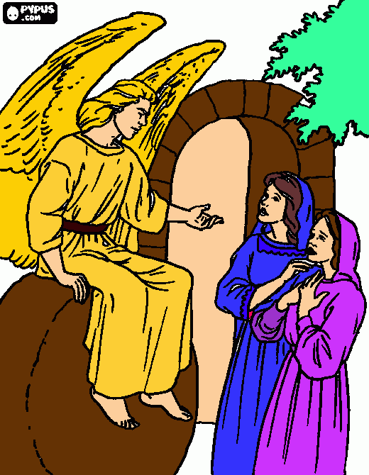 o anjo e a maria para colorir e imprimir