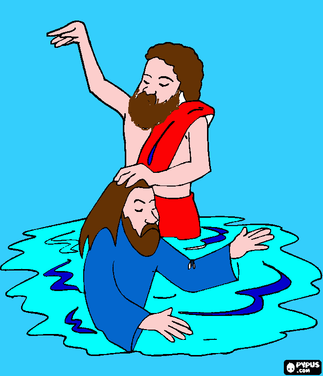 o batismo de Jesus para colorir e imprimir