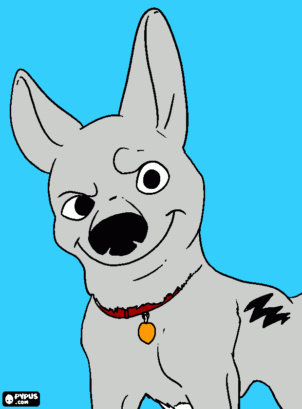 O bout super cão para colorir e imprimir