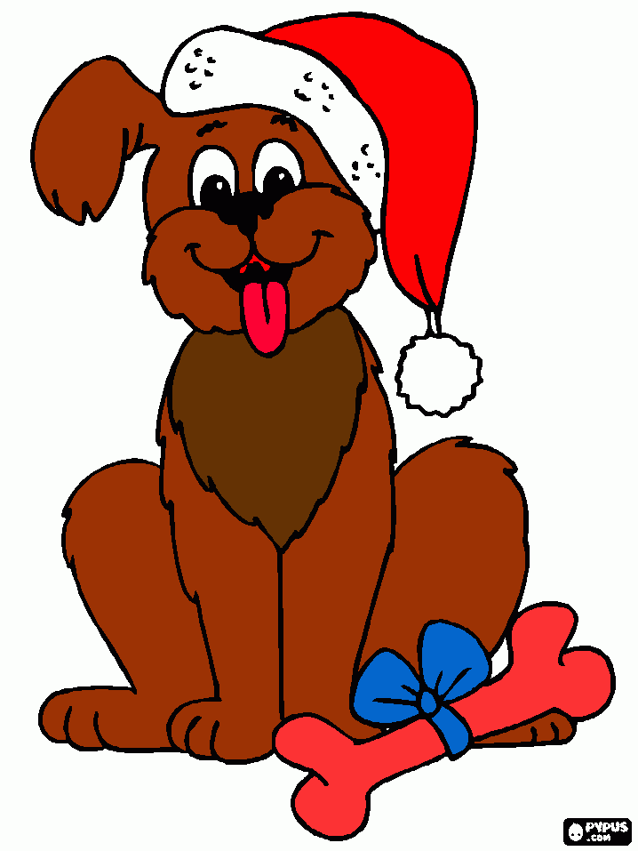 o cao natal para colorir e imprimir