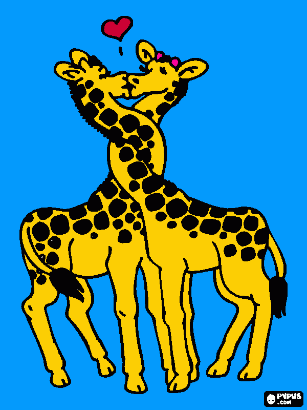 o casamento das girafas para colorir e imprimir