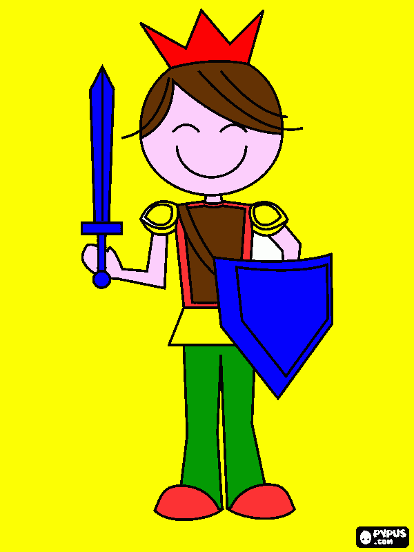 o cavaleiro da espada de cristal. para colorir e imprimir
