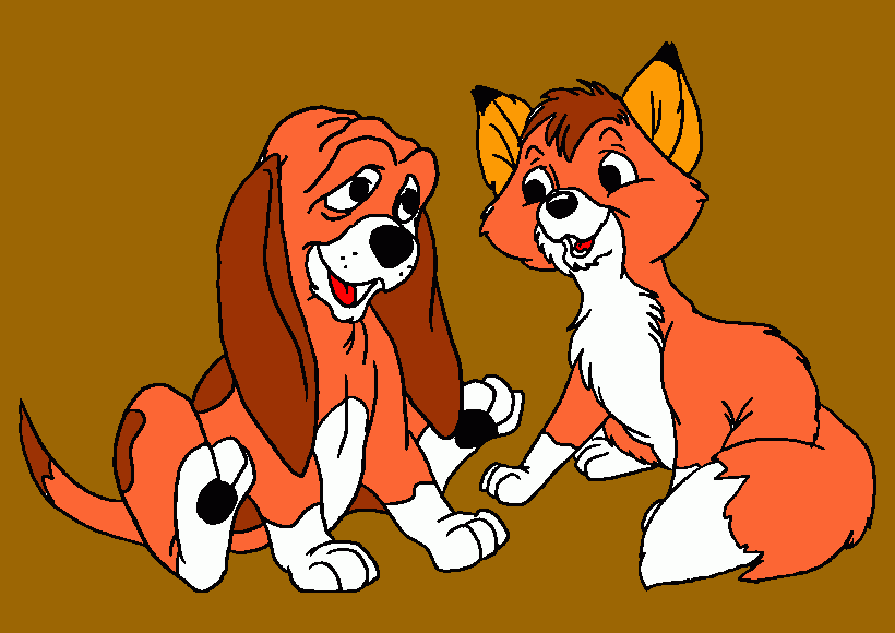 o cão e a raposa para colorir e imprimir