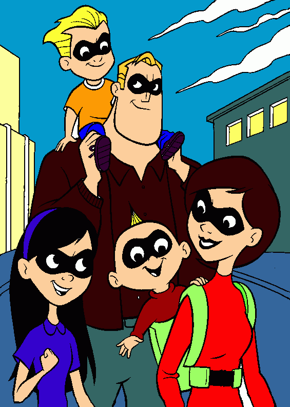 o desenho da familia incrivel para colorir e imprimir