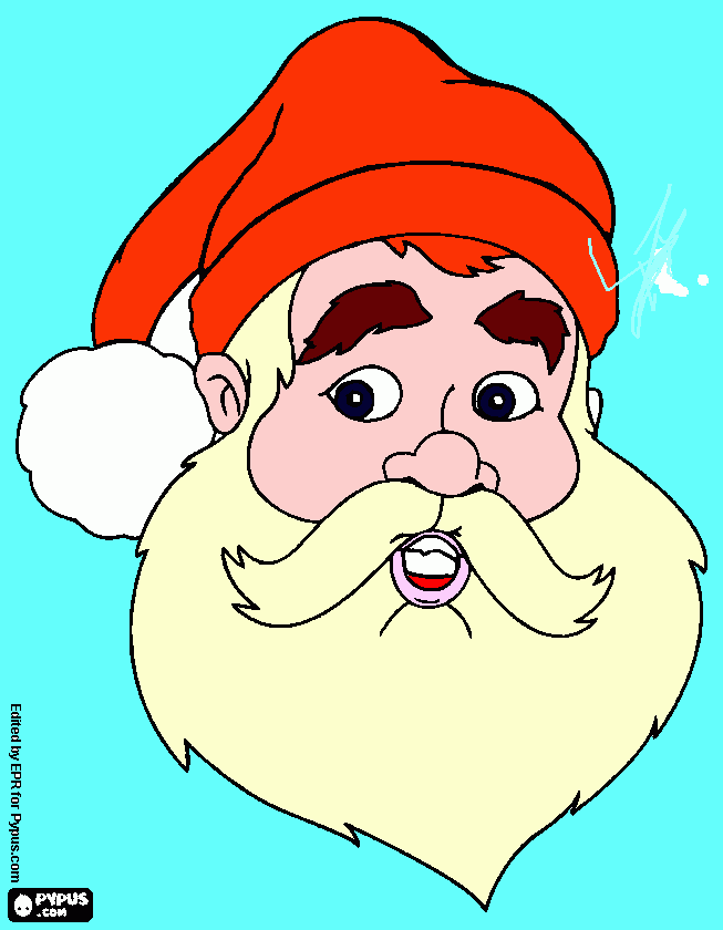 o desenho é do rosto de papai noel para colorir e imprimir