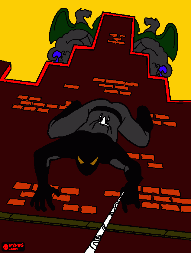 o espetacular homem aranha ''PRETO'' para colorir e imprimir