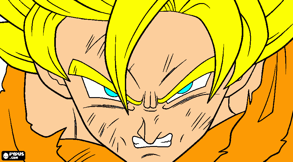 o forte e podeso goku para colorir e imprimir