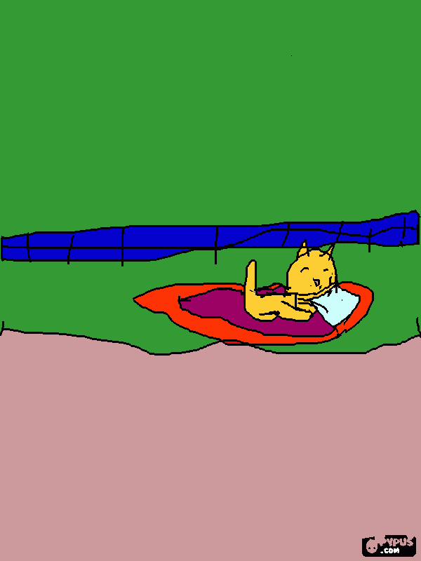 O gatinho dorminhoco para colorir e imprimir