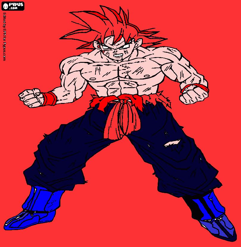 o goku e o molhor do mundo para colorir e imprimir