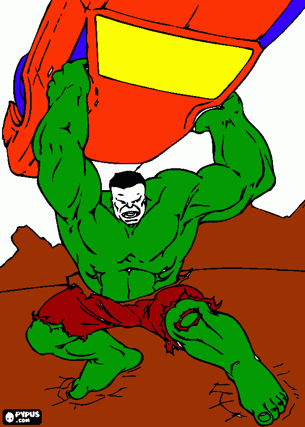 o huk e tao forte que ele comssiguil levantar o carro ! para colorir e imprimir