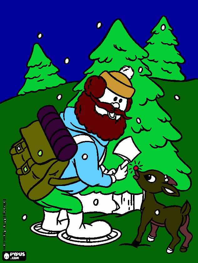 o lenhador e a rena para colorir e imprimir
