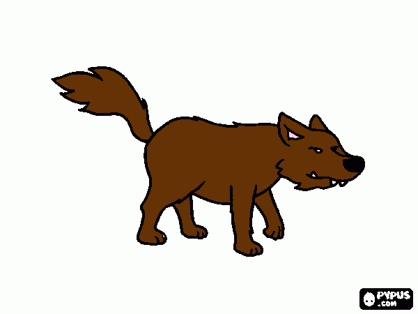 O lobo mal sabendo que tem os porquinhos na floresta ;D  para colorir e imprimir