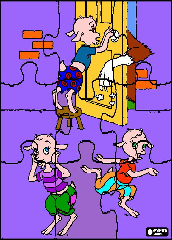 o lobo mostrando a pata  para colorir e imprimir