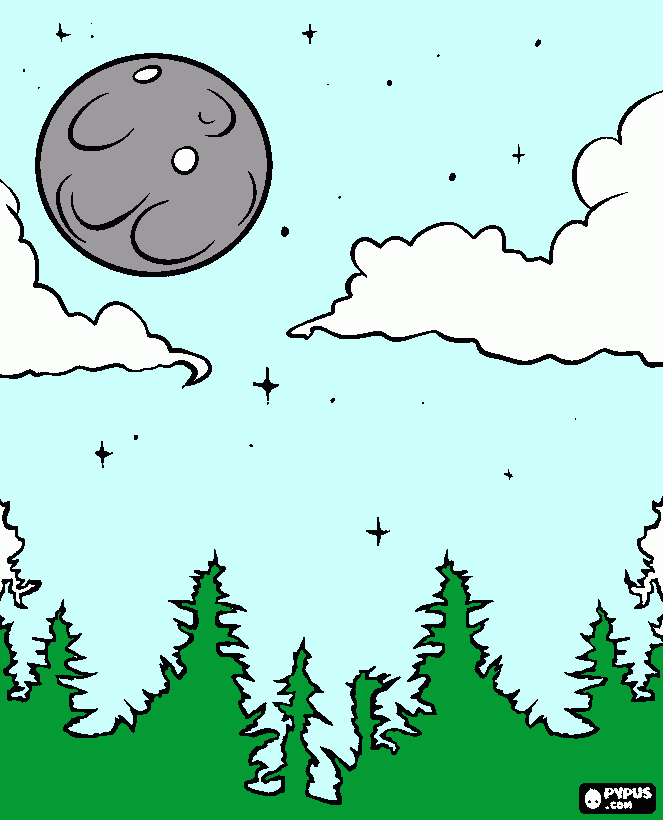 o luar para colorir e imprimir