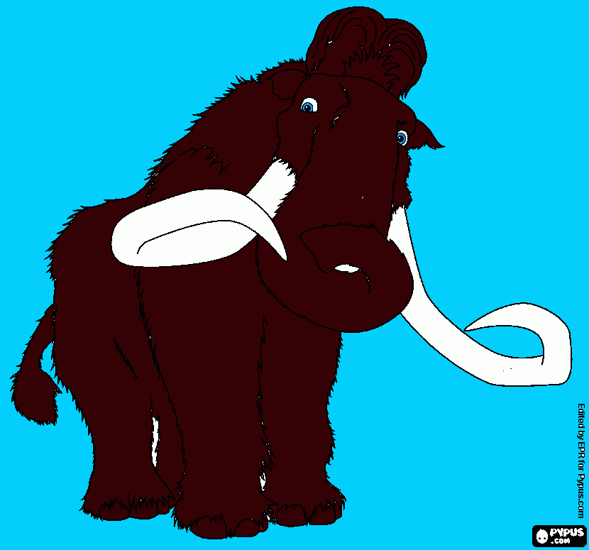 o mamute manny  do era do gelo 2 para colorir e imprimir