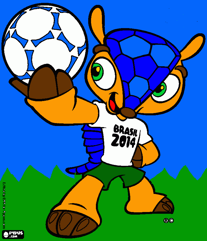 o mascote da copa do mundo para colorir e imprimir