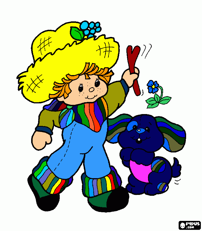     O MENINO COLORIDO E O SEU CACHORRINHO TAMBÉM ESTÁ COLORIDO para colorir e imprimir