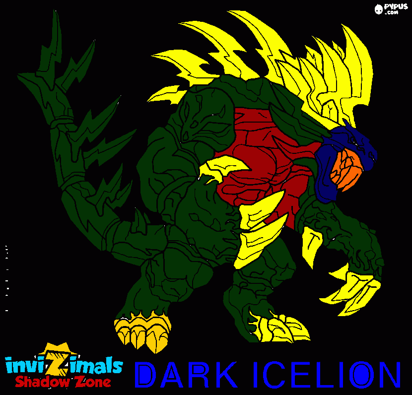 O meu desenho do dark icelion para colorir e imprimir