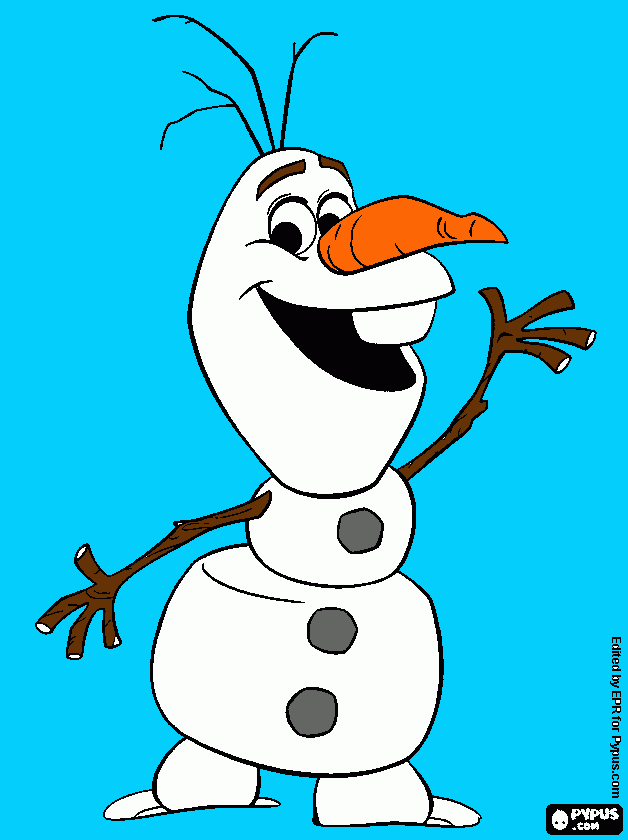 O Olaf. para colorir e imprimir