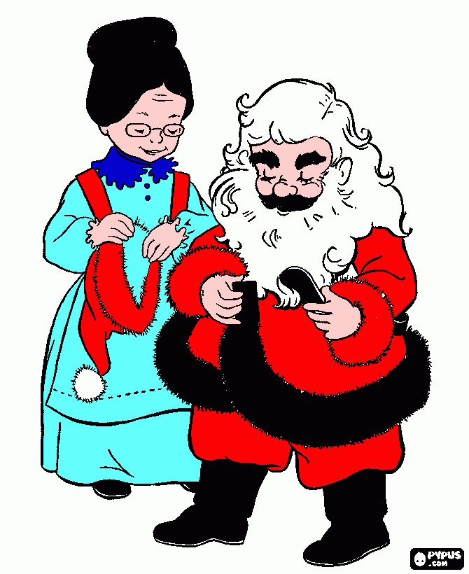 o papai noel e a mamae noel para colorir e imprimir