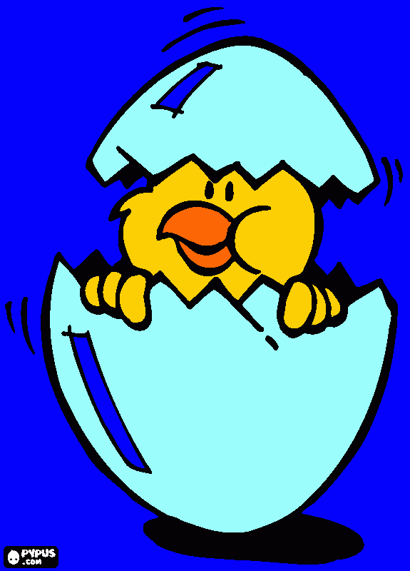 o pintinho saindo do ovo para colorir e imprimir