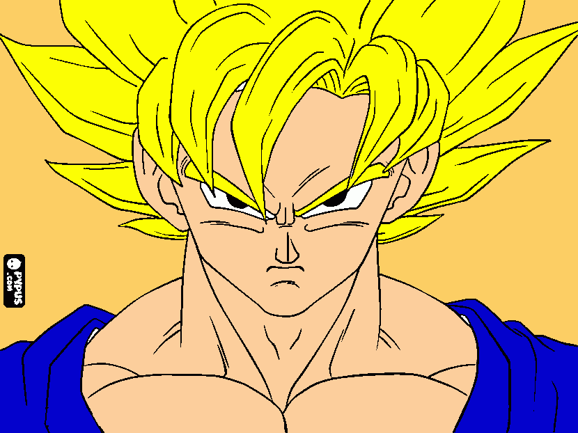 o rosto de goku para colorir e imprimir