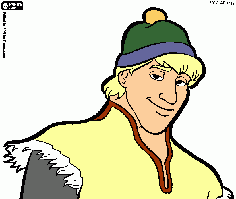 O rosto de Kristoff  para colorir e imprimir
